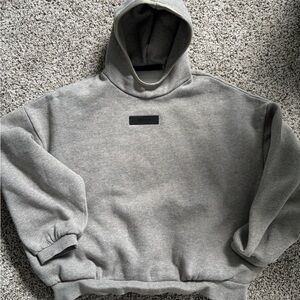 Fear of god essentials pullover hoodie dark heater oatmeal